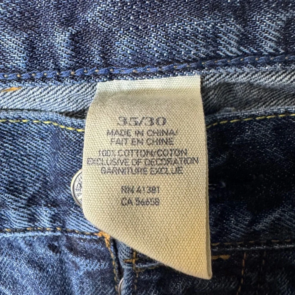 Polo Ralph Lauren Straight Leg Men Jeans 35x30 Blue Excellent Button Fly RN41381